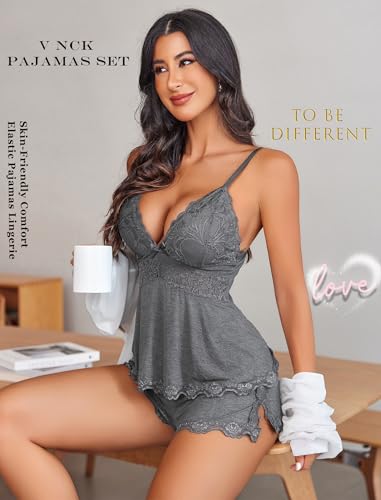 Image of Avidlove Womens Sweetness Cami Set Lace Camisole Lingerie Nightwear Sexy Pajamas Lounge Sets
