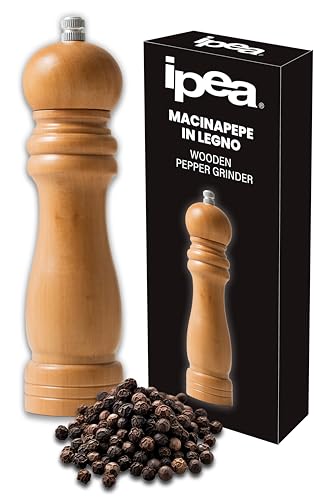 IPEA Molinillo de pimienta manual de madera para pimienta, pimienta y sal - Molinillo de pimienta clásico de cocina con molinillo de metal para moler especias, comino, sésamo, Paprika