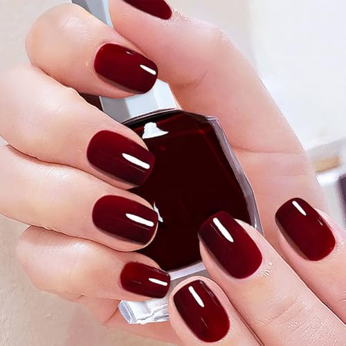 COSMOO Cherry Red Nail Polish, 12ml Quick Dry Nail Lacquer, Nail Art Varnish-12ML