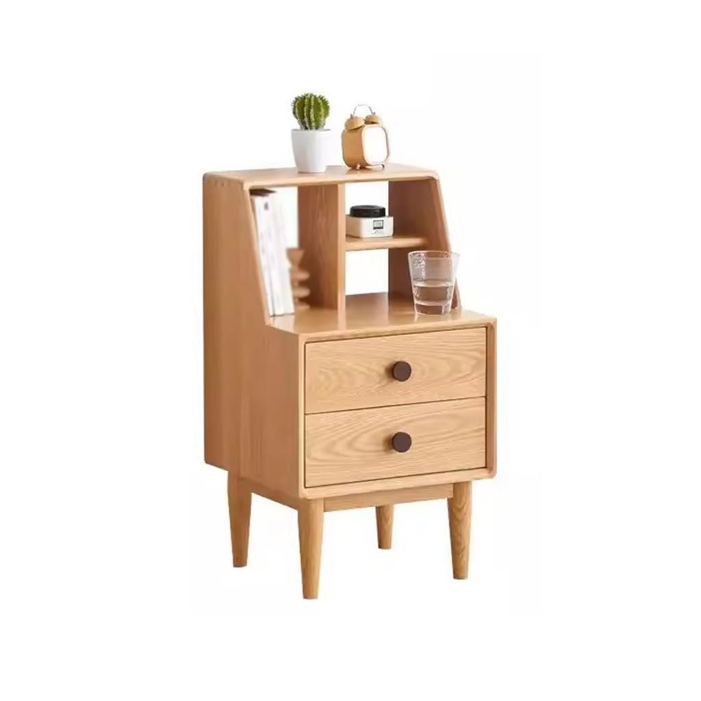 BHGFYXBS Side Tables Bedroom Nordic Simple Modern Bedroom Furniture Solid Wood Bedside Table Double Drawer Storage Cabinet Bedside Tables