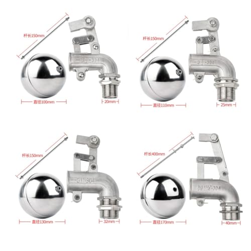 Válvula de flotador SUS 304 ajustable con codo de 1-1/4 pulgadas para control de agua 4
