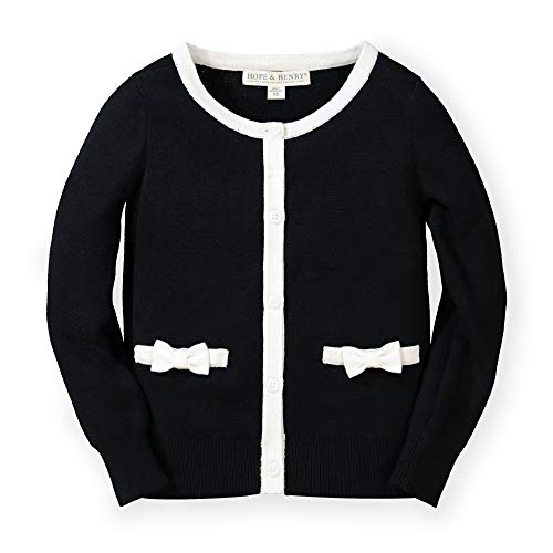 Image of Hope & Henry Girls' Long Sleeve Bow Detail Cardigan Sweater