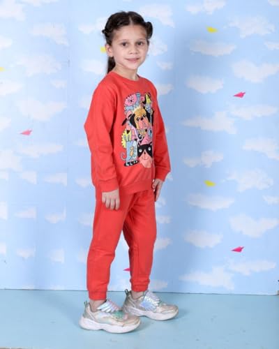 Image of The Mom Store Kids Sweatshirt With Joggers Set| Cotton With French Terry | Cute Prints | Warm | For Boys & Girls | Trendy Winter Sets For Kids | Hoodie And Sweatpant Set