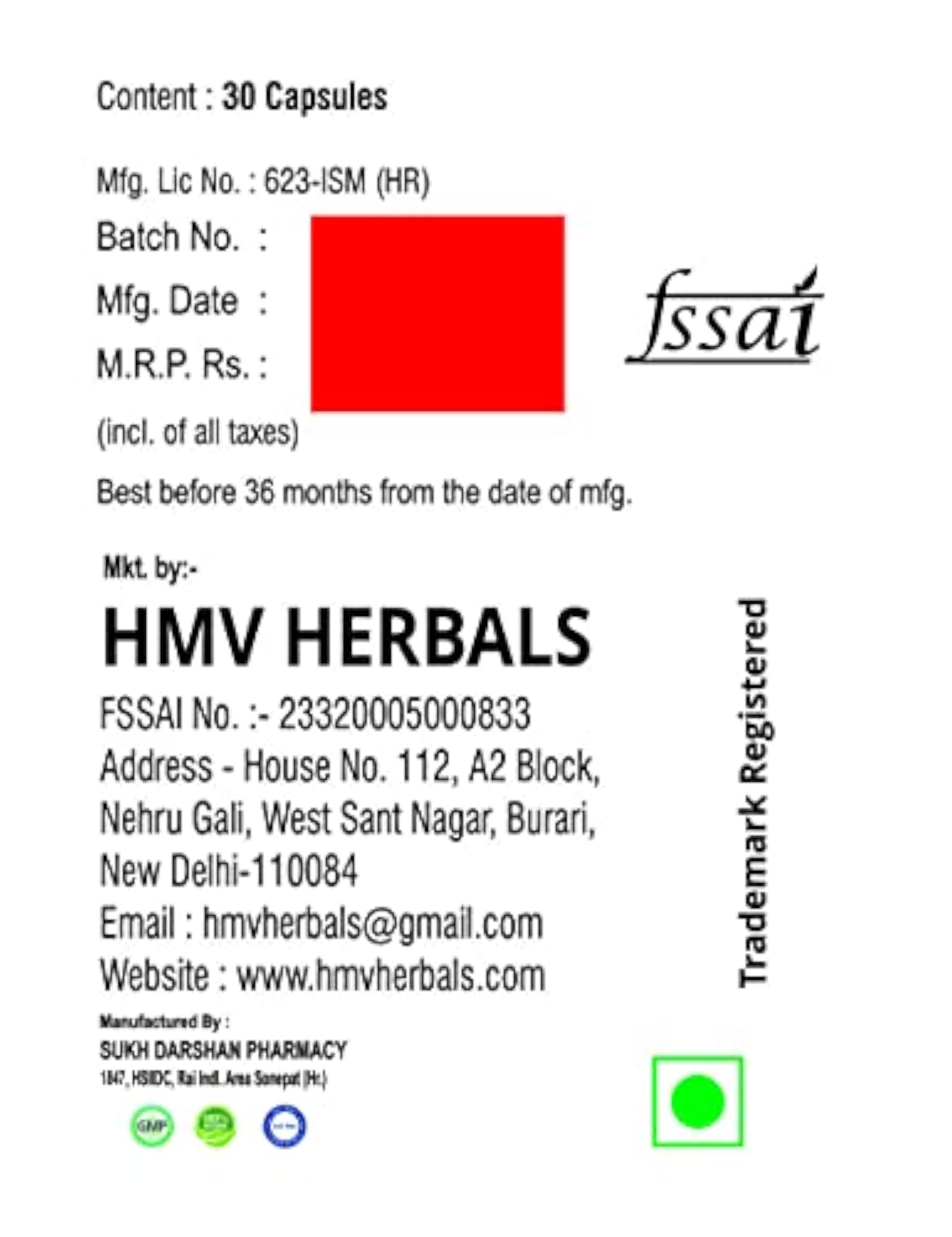 HMV Herbals Josh69 Capsules - Herbal Capsules For Men