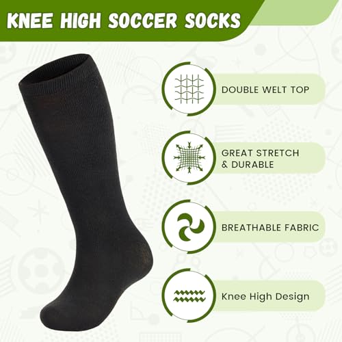 American Trends Toddler Soccer Socks 4 Pairs Kids Toddler Soccer Socks Softball Football Socks Knee High Socks for Boys Girls3