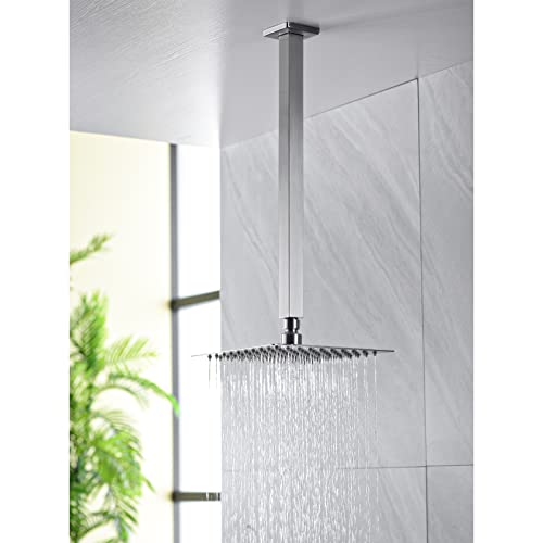 Anpean 16 Inch Square Ceiling Mounted Shower Arm And Flange, Brushed Nickel #TOP2