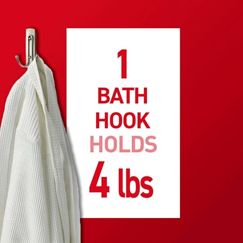image for Command Large Double Bathroom Wall Hook, Damage Free Hanging Bath Hook