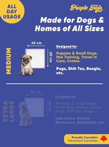 Image of Canada Pet Training Pads with Adhesive Tape - 8 Layers Super-Absorbent Pee Pads with Built in Pet Attractant for Dogs - Leakproof Pee Pads - Small, Medium Dog Pee Pads (10, 45x60 cm)