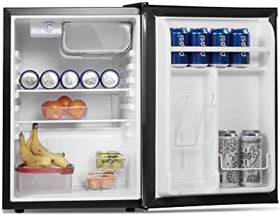 Clarfey Mini Fridge with Freezer, Compact Refrigerator with Reversible Door, Adjustable Legs, Adjustable Thermostat Control, Small Fridge Perfect for Home/Dorm/Office/Apartment, 2.6 Cu.Ft.