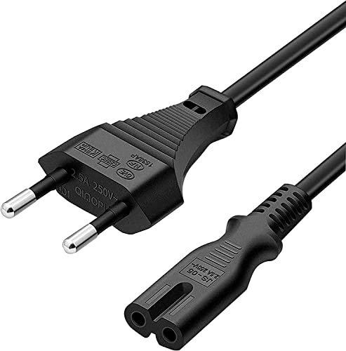 Câble d'alimentation 3m Noir EU,Cable Alimentation c7 2 Pin Figure 8 fiche Bipolaire Cord pour PC...