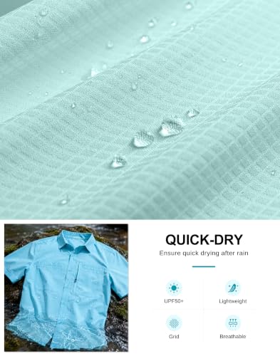 Image of G Gradual Men's Fishing Shirts with Zipper Pockets UPF 50+ Lightweight Cool Short Sleeve Button Down Shirts for Men Hiking