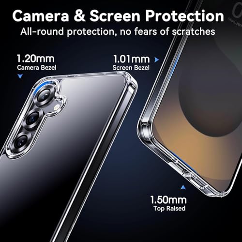Image of NISHTECH for Samsung Galaxy S25 Plus 5G (2025) Premium Transparent Hybrid Soft Slim Dust Proof Back Case Cover with Camera Protection, Silicone