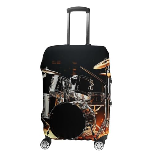 Drummer Luggage Covers Tsa Approved Suitcase Cover Elastic Washable Luggage Sleeve Carry on Cover Protector Anti-Scratch Suitcase Protector Fits 19-30 Inch Case(S)