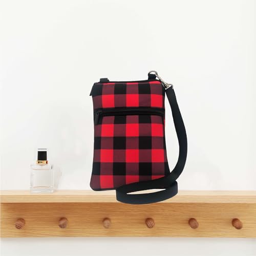 Auony Buffalo Plaid Crossbody Bag,Zipper Shoulder Purse Wristlet Phone Purse Bag 5