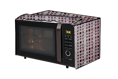 Image of The Furnishing Tree PVC Waterproof Microwave Oven Cover Compatible for Morphy Richards 20 L Solo 20 MS Mosaic Pattern Magenta