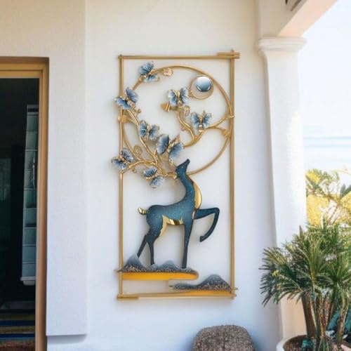 Image of Framing Hub Metal Deer Wall Decor Multicolor Hanging Art Frame for Living Room, Bedroom, Office & Hotel Decoration (Size 24x42 Inch)