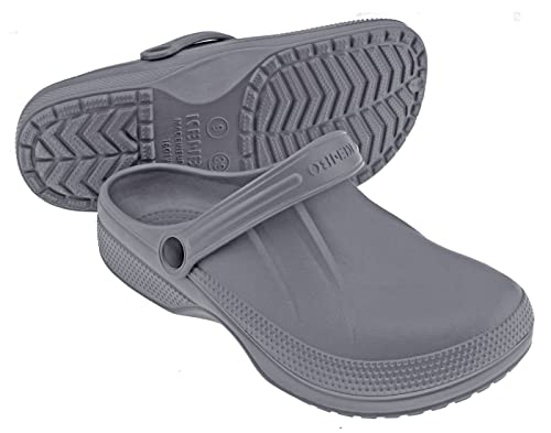 Clogs Gartenschuhe Badeschuhe Pantoletten - geschlossen - (Grey, EU Schuhgrößensystem, Erwachsene, Numerisch, Breit, 44)