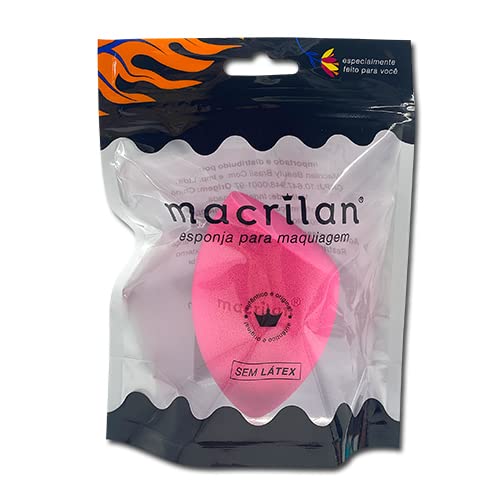 Macrilan Esponja Ep10 Gota Chanfrada Para Maquiagem - Rosa
