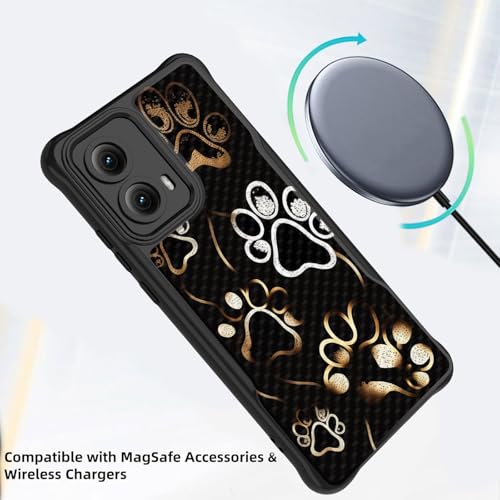 CICPLKSE Magnetic for Moto Edge 2024 Case,[Full Camera Protection] [Compatible with Magsafe] [Military Grade Protection] Bumper for Motorola Moto Edge 2024 6.6",Dog Paw Print - image 5