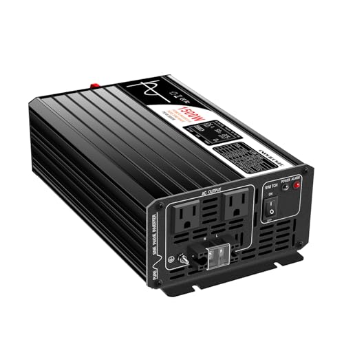 Xijia 1500W Power Inverter, 72V To 120V Pure Sine Wave Inverter For Golf Cart, 3000W Surge Power Converter For Ev Systems, Industrial Power &Amp; Off-Grid Applications