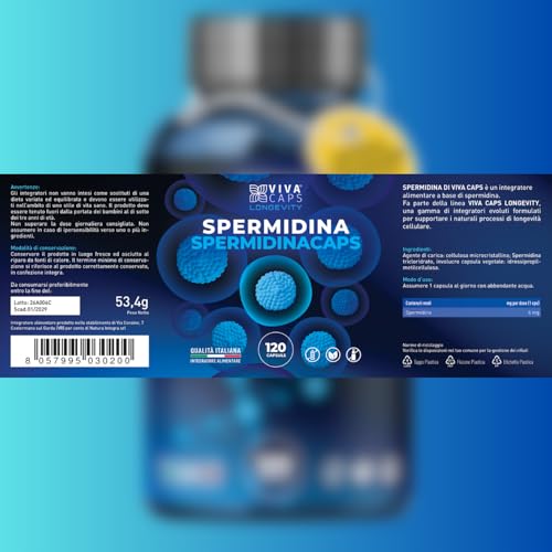 Spermidina Integratore Alto Dosaggio 6Mg Per Dose Giornaliera 120Cps 1 Al Giorno, Integratore Antiossidante Supporta I Processi Cellulari Legati Alla Longevità - Made In Italy - 8