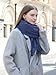 Wander Agio Unisex Scarves Pure Cozy Winter Warm Wrap Ribbed Shawl for Men Women Fall Soft Textured Fashion Solid Scarf Blue 8