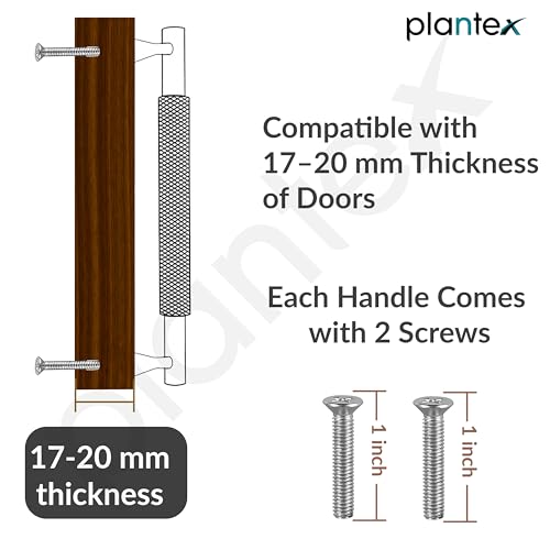 Image of Plantex Cabinet Handle /Kitchen Cabinet Door Handle /Wardrobe /160 mm Cupboard Handle /Door Pull-Push Handle for Home /Office - Pack of 2 (Black)