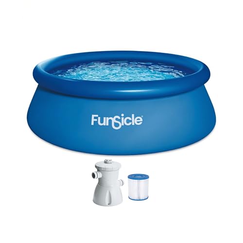 Funsicle Quickset 8 x 30 Round Above Ground Swimming Pool with FiltraBoost 400 GPH Filter Pump Type I Filter Cartridge & Repair Patch
