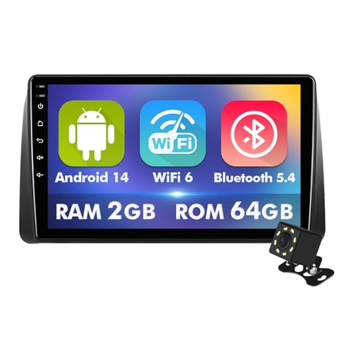 4Core+64GB 9 Inch Touchscreen Android 14 Car Radio Stereo for Dodge Grand Caravan 2011-2020/Chrysler Town&Country 2011-2016/Grand Voyager 2011-2015 with CarPlay/Android Auto Support WiFi6/BT5.4/SWC