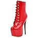 Lydee Damen Mode Boots Ankle High Stiletto Reißverschluss Kurze Stiefel Heels Plateau Performance Shoes Red Gr 46