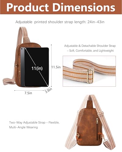 Image of Sling Bag for Women,Anti Theft Crossbody Bag,RFID Travel Purse | Vegan Leather Crossbody Purse,Multi Pocket Organizer,RFID Sling Bag,Hidden Rear Pocket,Adjustable Strap,Travel Bag
