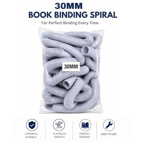 Image of Spiral Binding White Heavy Quality Plastic Spiral Ring /Coil /Loop Manual Ring Binder (30mm)