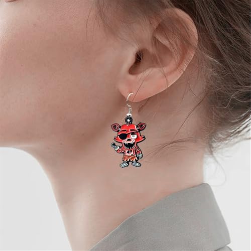 Games Cute FNAF Earrings Stud, Metal Moive Ear Stud for Women and Men3