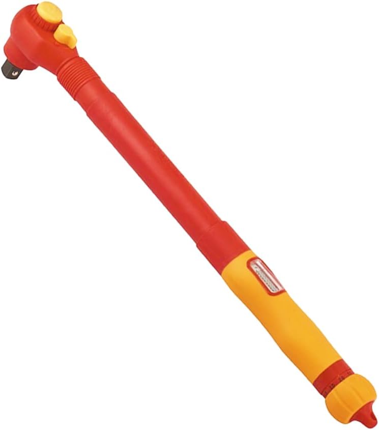 S625, 1000V Insulated Torque Wrench 3/8” Drive 5-25N.m, ASTM F1505 OSHA NFPA 70E Compliant, VDE GS Certified IEC 60900, Adjustable Torque with Scale Display, Individual Traceable ID