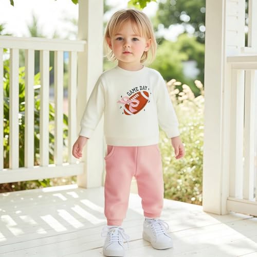 Baby Girl Fall Clothes Set Game Day Football Embroidery Sweatshirt Pants Toddler Infant Outfits 6 12 18 24 Months 2T 3T2