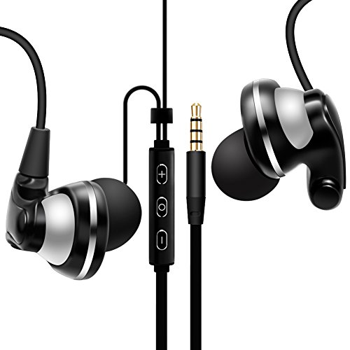 TKKOK Earphones Headphones in-Ear Earbuds with Microphone, Powerful Bass Driven Sound, Ergonomic Design for iPhone, iPad, iPod, Android Smartphone, Tablet, MP3 Player and Many More