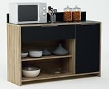 Abitti Mueble Auxiliar para microondas o aparador Color Roble y Negro 123x85cm