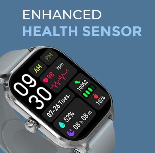 Image of ZERIX Premium Smartwatch - 2.01 inch Full Touch Display, Custom Wallpapers, Advanced Fitness & Health Tracker, Heart Rate & Blood Pressure Monitor, Sleep & Step Tracking, Android & iOS, Pink (Gray)