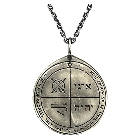 NIGHTCRUZ Key of Solomon Pendant Necklace, Third Pentacle of Jupiter Talisman, Evil Eye Protection Amulet Cover