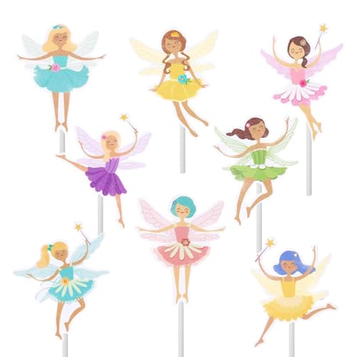 Topper de Pastel de Hadas,24 Piezas Ballet Cupcake Topper Adornos para Pastel Deco Pastel de Cumpleaños para Niña Apto para Fiestas de Cumpleaños