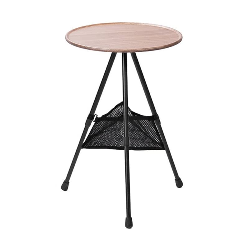 Teleskop-Klapptisch, runder Tisch, dreibeiniger Esstisch for den Außenbereich, tragbarer Couchtisch aus Aluminiumlegierung, anhebbarer Tisch, Tisch aus Aluminiumlegierung/1322 ( Color : Wood Grain Rib Garten