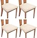 TIANSHU Coprisedili per Sedia 4 Pezzi Set,Home coprisedia cuscino coprisedile Furniture Protector,Jacquard Cuscino Seduta Sedia da Pranzo Protezioni Chair Slipcovers(4 Pezzi Set,Avorio)