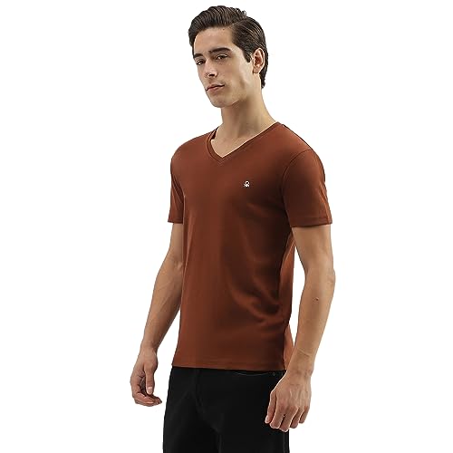 Image of UNITED COLORS OF BENETTON Men's Cotton Solid Regular Fit T-Shirt