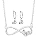 Produktbild Disney Mickey Mouse Silver Plated Infinity Necklace and Hoop Earring Set, Mickey's 90th Birthday Anniversary; Jewelry for Women