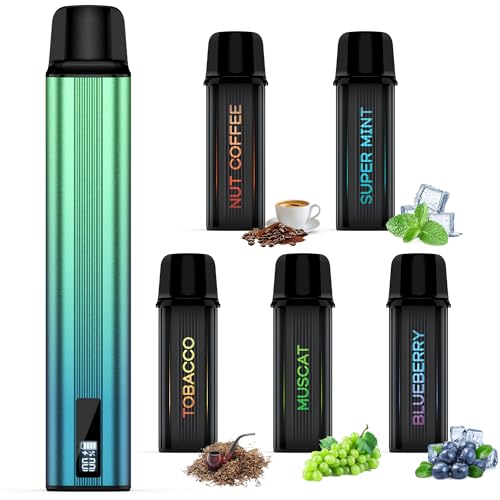 電子タバコ vape シーシャ スターターキット 25000回吸引可能 5風味セット2 大容量 LEDディスプレイ搭載 爆煙 Type-C充電 カートリッジ 繰り返し使用可能 禁煙サポート ベイプ ニコチン タール0 本体+POD5種セット IM4