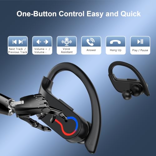 Image of Wireless Earbuds 120hrs Bluetooth 6.1 Headphone Sport, 2026 Bluetooth Earbuds with Fast Charging Case Dual LED Display Earphones ENC Noise Cancelling Mic with Easy Button Controls, IPX7 Waterproof