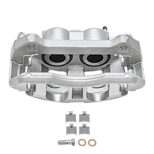Image of Detroit Axle - 2 Front Brake Calipers for 2010-2011 Ford F-150 | Lincoln Mark LT 2010-2021 Expedition Navigator, Disc Brake Calipers w /Bracket Replacement