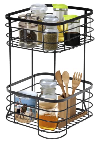 Image of Plantex Heavy Steel Multipurpose Bathroom Corner Shelf /Storage Rack /Organizer For Living Room /Kitchen /Bathroom Accessories - Countertop (Black, Powder Coated)