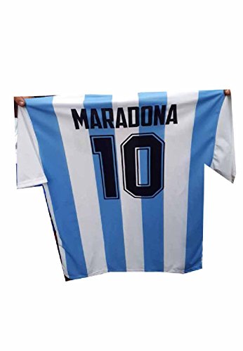 Camiseta de plata con estampado de fantasía recuerdo de Maradona