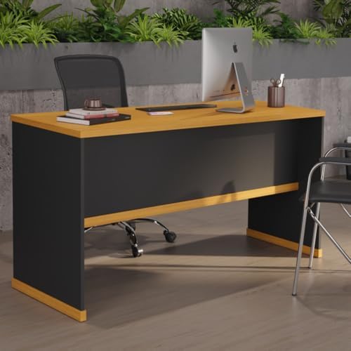 VIA NOSSA - Mesa de Escritório Berlin - Vianossa Cor:preto/natura...